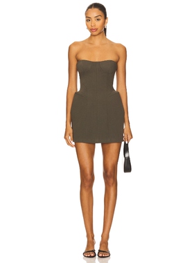 [春季新品]MISHA DELTA 羊毛连衣裙 深绿色 REVOLVE小众