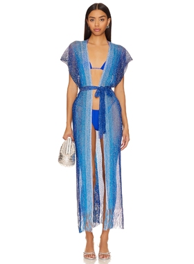 Luli Fama OCEAN QUEEN 系腰带裙子 revolve小众新款 蓝色