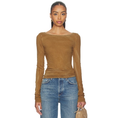 COTTON CITIZEN Marbella Boatneck Shirt 棕色 2revolve小众新款