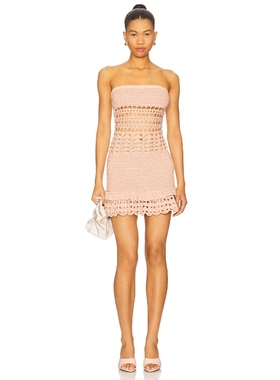 retrofete Vali Crochet Pearl Embellished Dress 桃红色 性感礼