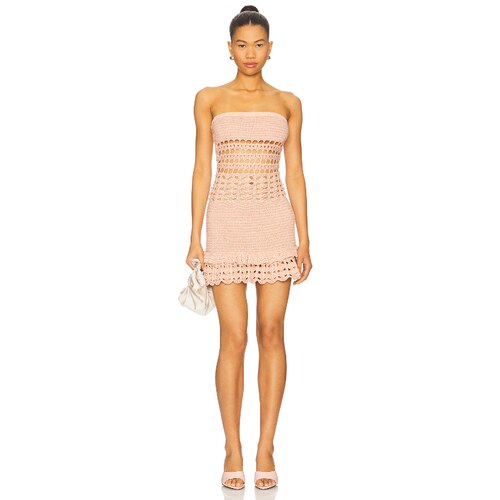 retrofete Vali Crochet Pearl Embellished Dress 桃红色 性感礼
