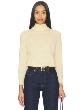 Vince 3/4 Sleeve Mock Neck Top 黄色REVOLVE小众新款冬季保暖