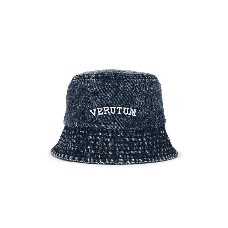 VERUTUM深蓝色牛仔字母刺绣短檐弯檐棒球帽街头风早秋新品REVOLVE
