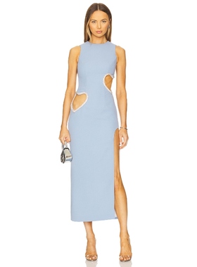 MARIANNA SENCHINA FIRST KISS 中长款连衣裙女 蓝色REVOLVE新