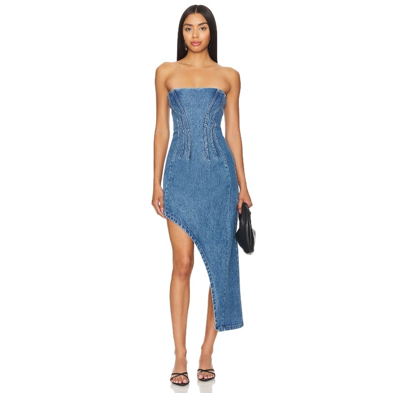 Bardot AMORY 中长款连衣裙女夏REVOLVE小众新款