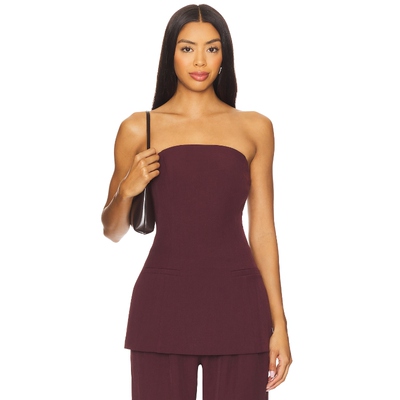 [春节穿搭]4th & Reckless 紧身衣酒红色辣妹风REVOLVE小众新款