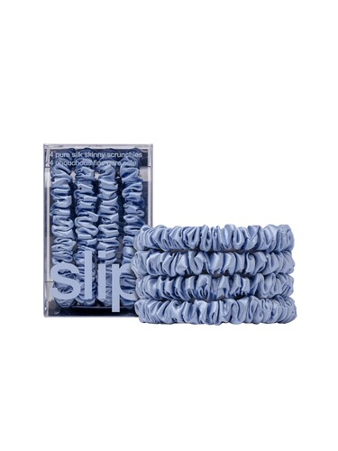 slip Set Of 4 Pure Silk Skinny Scrunchies revolve小众新款