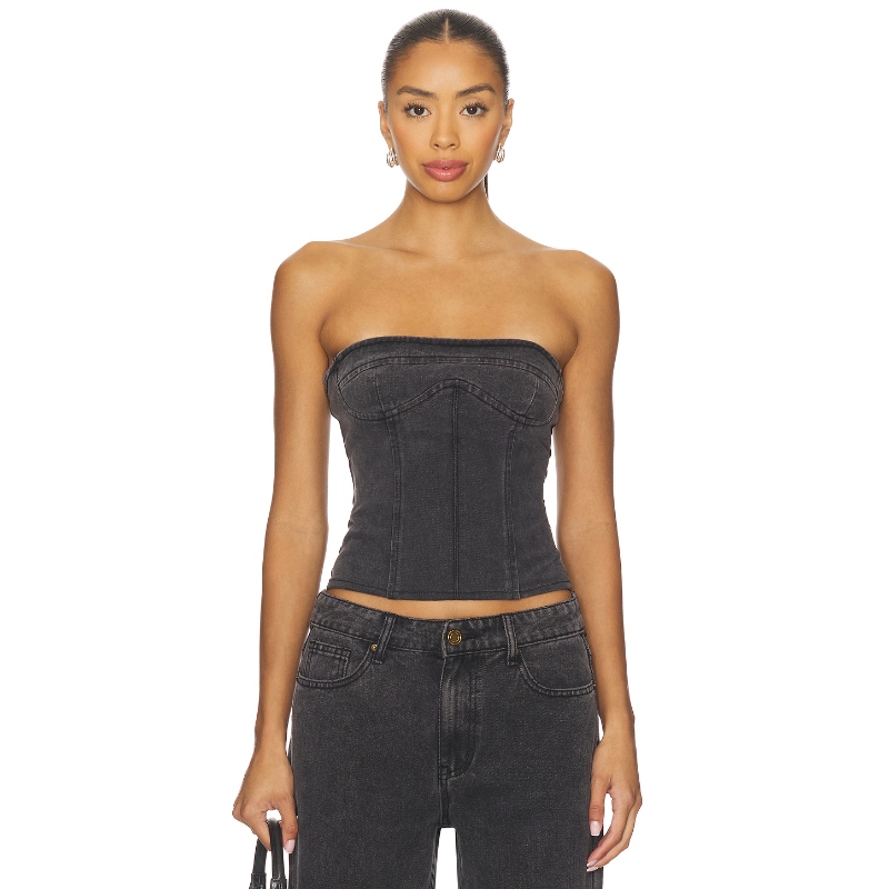 LIONESS SWEETNESS STRAPLESS 上装 黑色 性感辣妹REVOLVE小众新