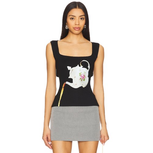 [冬季内搭]Tyler McGillivary TEACUP T恤 黑色辣妹风REVOLVE