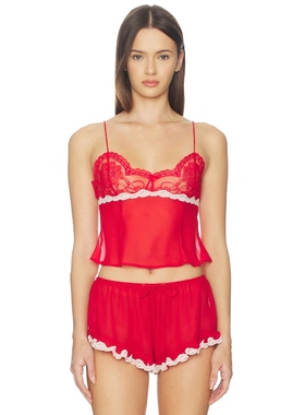 For Love & Lemons FIONA 贴身背心/内衣 Red,WhiteREVOLVE小众新
