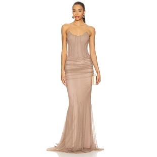 Records 米色REVOLVE小众新款 MAYA 连衣裙女夏 长款 Aniye