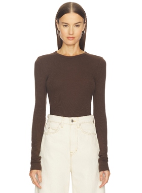 GRLFRND CREW NECK EXTRA LONG SLEEVE TEE T恤 棕色 y2k辣妹风RE