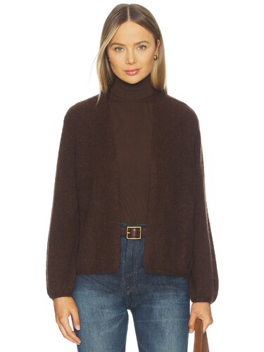 W. Cashmere Juniper Balloon-sleeve Open Cardigan revolve小众