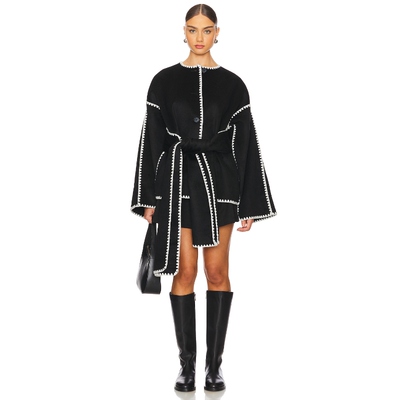 Tularosa BAILEY 毛呢外套黑色收腰显瘦短款大衣REVOLVE小众新款