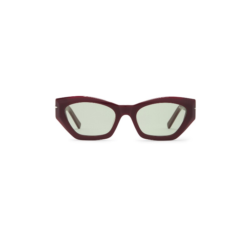 SAD Eyewear酒红色太阳眼镜猫眼框型窄框复古风墨镜REVOLVE