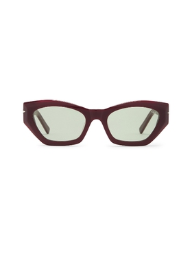 SAD Eyewear酒红色太阳眼镜猫眼框型窄框复古风墨镜REVOLVE