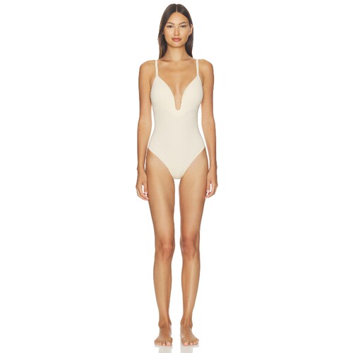 SPANX米白色连体衣深V领细肩带辣妹风秋冬新品修身短款REVOLVE