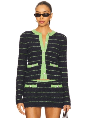 [冬季新品]GUIZIO AURELIE 开衫 藏青色羊毛衫REVOLVE小冬季保暖