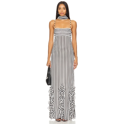 [冬季新品]House of Harlow 1960 NIEVE 裙子黑色，白色REVOLVE