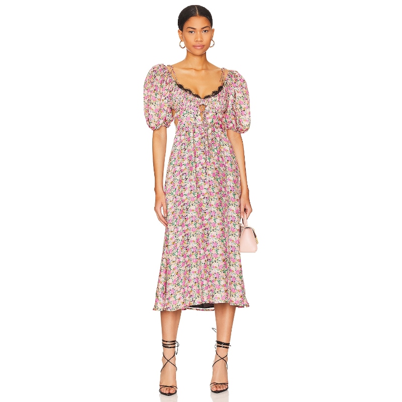 For Love & Lemons ISADORA 中长款连衣裙revolve时尚小众新款