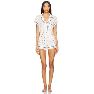 eberjey GISELE PRINTED SHORTIE 套装 粉红胭脂系列REVOLVE小众