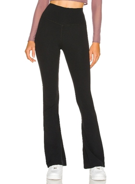 [冬季新品]Splits59黑色高腰喇叭运动裤塑形剪裁修长腿部REVOLVE