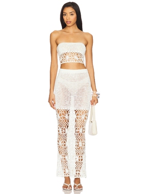 MORE TO COME HARPER 半身裙套装 白色REVOLVE小众新款