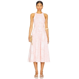 ZOEY Sept 中长款 连衣裙女夏 Cinq 珊瑚色REVOLVE小众新款