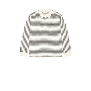 [冬季新品]Dunst Multi Stripe Collared T-Shirt白色REVOLVE小众