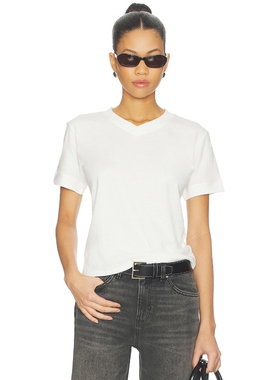 EB Denim HENRY V NECK TEE 上装 白色 y2k辣妹风REVOLVE小众新款