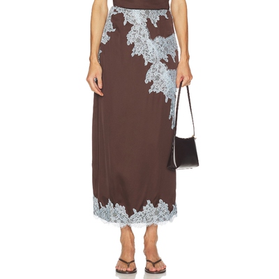 Never Fully Dressed MELANIE 半身裙 棕色REVOLVE小众新款