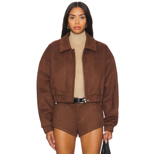 街头朋克风REVOLVE小众新款 Nakedvice 巧克力色 夹克 SELENE