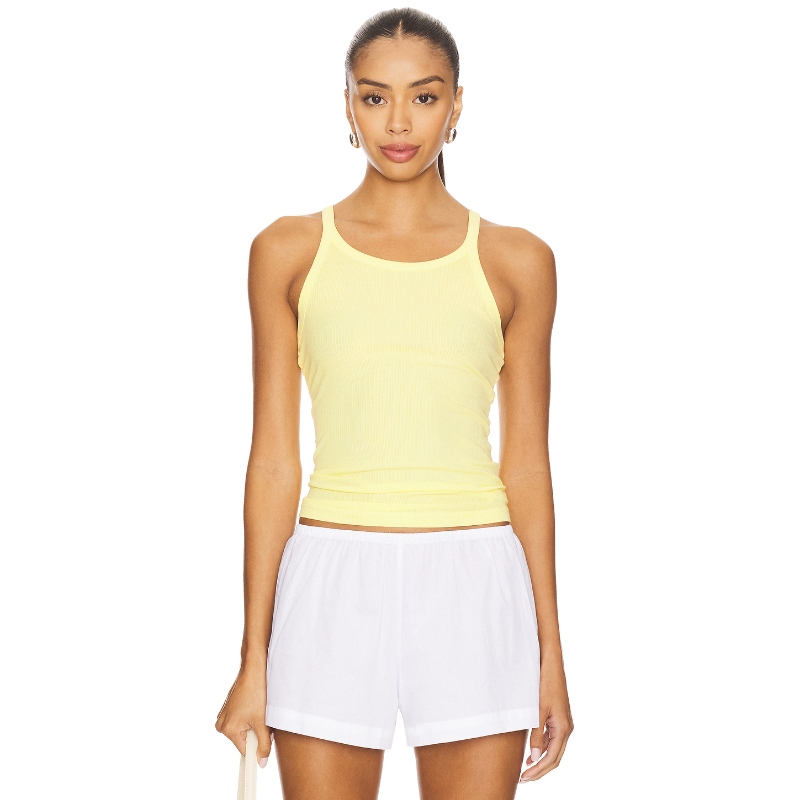 James Perse Ribbed Cami Tank Top 黄色 y2k辣妹风REVOLVE小众新