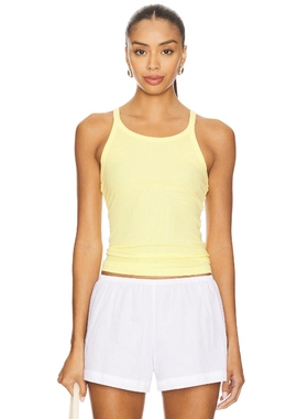 James Perse Ribbed Cami Tank Top 黄色 y2k辣妹风REVOLVE小众新