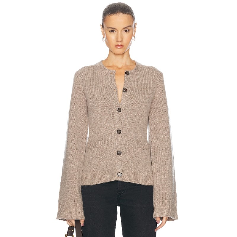 [早秋新品]Jenni Kayne针织开衫圆领排扣长袖收腰毛衣内REVOLVE