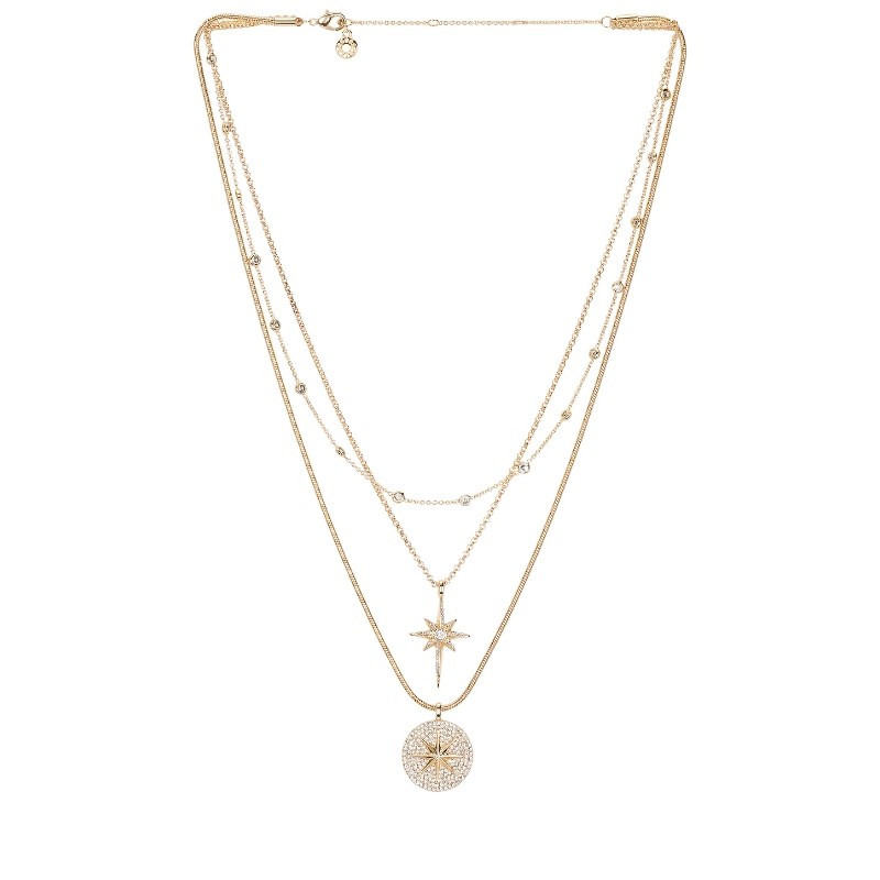 BaubleBar LYRA CELESTIAL 层叠项链 金属金色REVOLVE小众新款