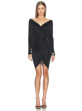 Atlein V Neck Ruched Short Dress revolve小众新款