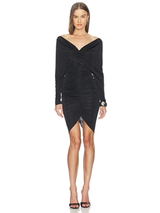 Atlein V Neck Ruched Short Dress revolve小众新款