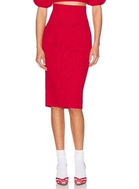 [春节穿搭]Helsa LUELLA针织半身裙红色静奢风老钱风REVOLVE小众