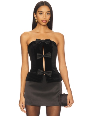 MORE TO COME MARIAH 上装 黑色 y2k辣妹风REVOLVE小众新款