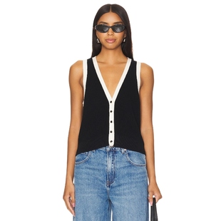 Shaker Button Claudia 黑色 y2k辣妹风REVOLVE小众新款 Vest 525