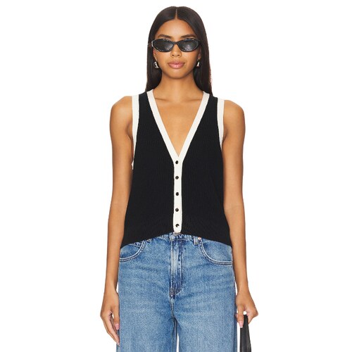 525 Claudia Button Shaker Vest 黑色 y2k辣妹风REVOLVE小众新款