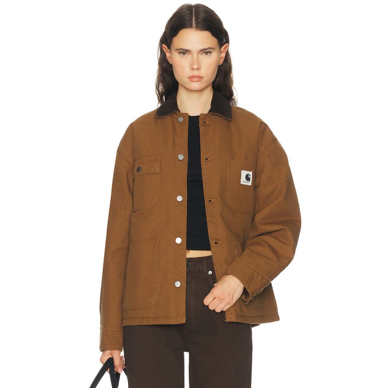 Carhartt WIP棕褐色夹克翻领通勤风早秋新品宽松外套REVOLVE