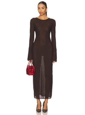 [冬季新品]L'Academie DELMER 针织连衣裙保暖棕色REVOLVE小众