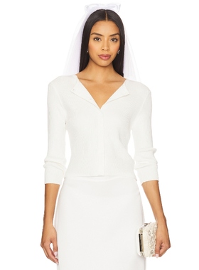 [冬季新品]Milkwhite极简风白色V 领针织开衫REVOLVE