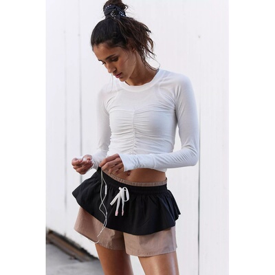 Free People FLEX IT 层叠短裤 黑色、棕黄色revolve小众新款