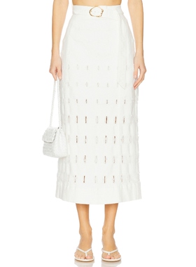 [春季新品]AMUR 半身裙白色丹宁REVOLVE小众新款