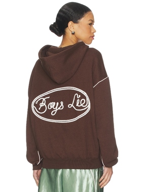 Boys Lie LASSO'D UP RACER 连帽衫 巧克力色 运动复古风REVOLVE