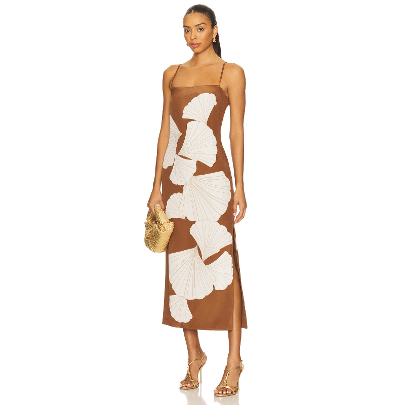 Veronica Beard PETRA 中长款连衣裙 棕黄色REVOLVE小众新款