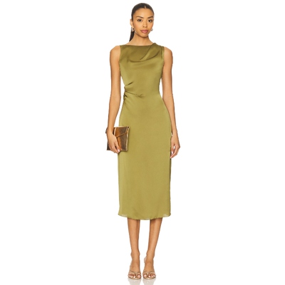 Theory Shoulder Drape Dress 橄榄色REVOLVE小众新款
